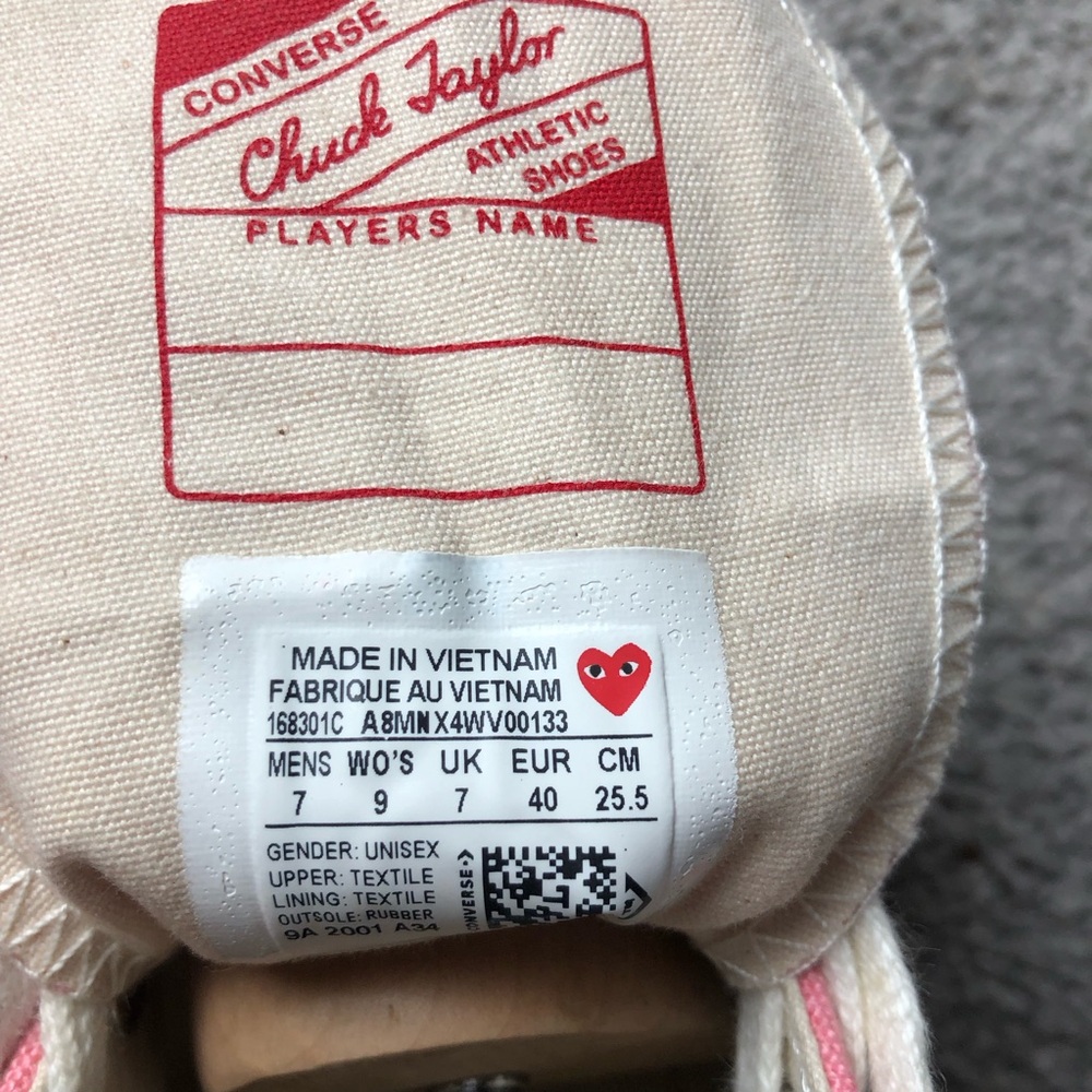 Converse comme des garçon size 7 men, 9 women - Picture 5 of 5